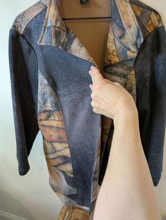 Ali Miles Women's Artsy Art to Wear Open Front Jacket Modern Size 2X - Picture 3 of 8